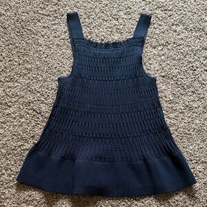 Banana Republic Navy Knit Tank with Textured Panels NWOT